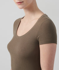 Bark Modal Rib Crew Neck Dress | Women's Casual Dress by ATM Anthony Thomas Melillo