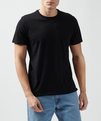 Black Classic Jersey Crew Neck Tee - Men's Cotton Short Sleeve T-shirt by ATM Anthony Thomas Melillo