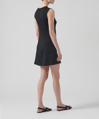 Black Classic Jersey Gathered Detail Dress | Women's Casual Dress by ATM Anthony Thomas Melillo