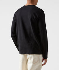 Black Classic Jersey Henley - Men's Cotton Long Sleeve T-shirt by ATM Anthony Thomas Melillo