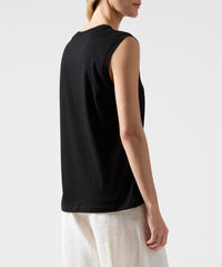 Black Classic Jersey Sleeveless Boy Tee - Women's Cotton Sleeveless T-shirt by ATM Anthony Thomas Melillo