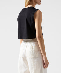 Black Classic Jersey Sleeveless Crop Boy Tee | Women's Tank by ATM Anthony Thomas Melillo