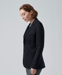 Black Double Knit Tencel Blend Relaxed Blazer | Women's Top by ATM Anthony Thomas Melillo