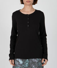 Black Jersey Long Sleeve Henley | Women's Henley ATM Anthony Thomas Melillo