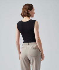 Black Modal Rib Sleeveless Bodysuit | Women's Top by ATM Anthony Thomas Melillo