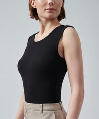 Black Modal Rib Sleeveless Bodysuit | Women's Top by ATM Anthony Thomas Melillo