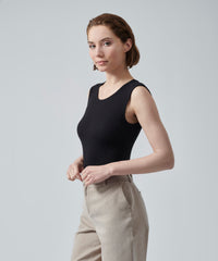 Black Modal Rib Sleeveless Bodysuit | Women's Top by ATM Anthony Thomas Melillo