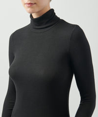 Black Modal Rib Turtleneck | Women's Turtleneck ATM Anthony Thomas Melillo