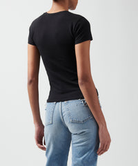 Black Baby Tee | Women's Cotton Short Sleeve T-shirt by ATM Anthony Thomas Melillo