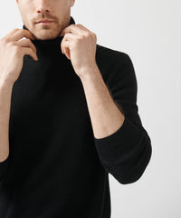 Black Recycled Cashmere Turtleneck Sweater | Men's Sweater by ATM Anthony Thomas Melillo