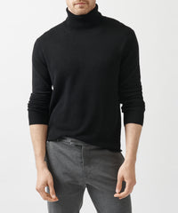 Black Recycled Cashmere Turtleneck Sweater | Men's Sweater by ATM Anthony Thomas Melillo