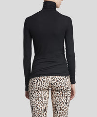 Black Ribbed Turtleneck | Women's Ribbed Tee by ATM Anthony Thomas Melillo