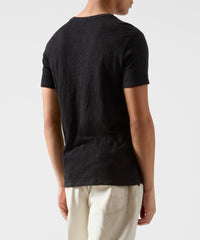 Black Slub Jersey V-Neck Tee | Men's Cotton Short Sleeve Tee by ATM Anthony Thomas Melillo