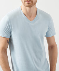 Blue Classic Jersey V-Neck Tee | Men's Cotton Short Sleeve T-shirt by ATM Anthony Thomas Melillo