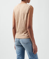 Camel Slub Jersey Sleeveless Schoolboy Tee | Women's Tee by ATM Anthony Thomas Melillo