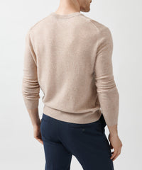 Caramel Recycled Cashmere Exposed Seam V-Neck Sweater | Men's Cashmere Sweater by ATM Anthony Thomas Melillo