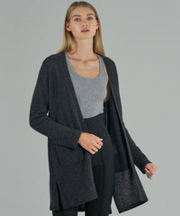 Charcoal Cashmere Cardigan - Women's Luxe Sweater by ATM Anthony Thomas Melillo