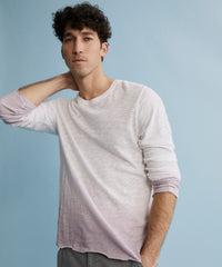 Deep Lilac Combo Slub Jersey Long Sleeve Destroyed Wash Tee Tee | Men's Long Sleeve Tee by ATM Anthony Thomas Melillo