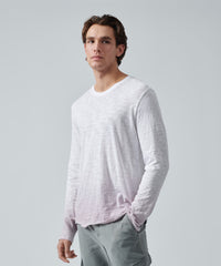 Deep Lilac Combo Slub Jersey Long Sleeve Destroyed Wash Tee Tee | Men's Long Sleeve Tee by ATM Anthony Thomas Melillo
