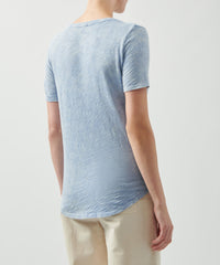Deep Periwinkle Slub Jersey Classic V-Neck Tee | Women's Cotton Short Sleeve Tee by ATM Anthony Thomas Melillo