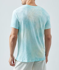 Empress Teal Slub Jersey Crew Neck Tee | Men's Cotton Short Sleeve Tee by ATM Anthony Thomas Melillo