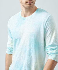 Empress Teal Slub Jersey Long Sleeve Destroyed Wash Tee | Men's Cotton Long Sleeve Tee by ATM Anthony Thomas Melillo