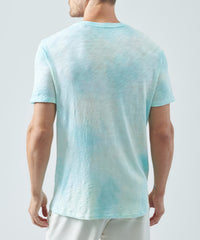 Empress Teal Slub Jersey V-Neck Tee | Men's Cotton Short Sleeve Tee by ATM Anthony Thomas Melillo