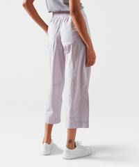 Faded Lilac Poplin Wide Leg Cropped Pants - Women's Pants by ATM Anthony Thomas Melillo