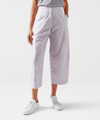 Faded Lilac Poplin Wide Leg Cropped Pants - Women's Pants by ATM Anthony Thomas Melillo