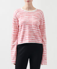 French Rose Combo Cotton Cashmere Crew Neck Sweater | Women's Sweater by ATM Anthony Thomas Melillo