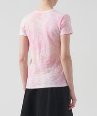 French Rose Combo Slub Jersey Schoolboy Crew Neck Tee | Women's Short Sleeve T-Shirt by ATM Anthony Thomas Melillo