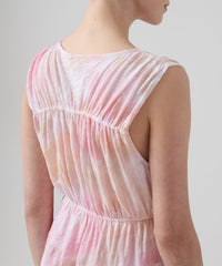 Slub Jersey V-Neck Dress - French Rose Combo