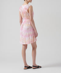 French Rose Combo Slub Jersey V-Neck Dress | Women's Dress by ATM Anthony Thomas Melillo