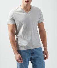 Grey Classic Jersey V-Neck Tee - Men's Cotton Short Sleeve T-shirt by ATM Anthony Thomas Melillo