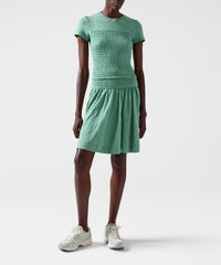 Havana Green Jersey Smocked Tee | Women's Short Sleeve Tee by ATM Anthony Thomas Melillo