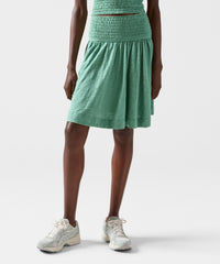 Havana Green Slub Jersey Smocked Waist Pull-On Skirt - Women's Skirt by ATM Anthony Thomas Melillo