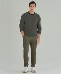Heather Army Cashmere Exposed Seam Crew Neck Sweater - Men's Sweater by ATM Anthony Thomas Melillo