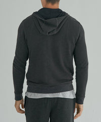 Heather Charcoal French Terry Zip-Up Hoodie | Men's Luxe Loungewear by ATM Anthony Thomas Melillo
