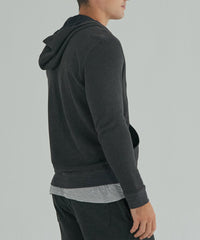 Heather Charcoal French Terry Zip-Up Hoodie | Men's Luxe Loungewear by ATM Anthony Thomas Melillo