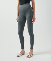 Heather Charcoal Modal Rib High Waisted Legging | Women's Ribbed Leggings by ATM Anthony Thomas Melillo