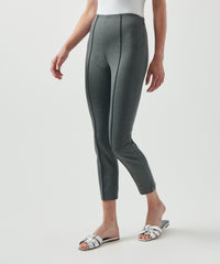 Heather Charcoal Ponte High Waisted Cropped Pants | Women's Pants by ATM Anthony Thomas Melillo