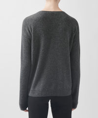 Heather Charcoal Recycled Cashmere Drop Shoulder Sweater | Women's Sweater by ATM Anthony Thomas Melillo