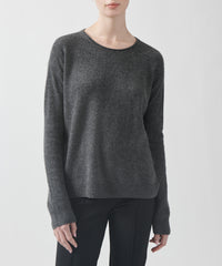 Heather Charcoal Recycled Cashmere Drop Shoulder Sweater | Women's Sweater by ATM Anthony Thomas Melillo