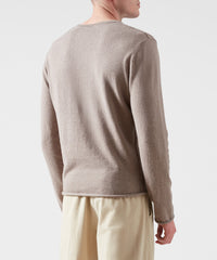 Heather Earth Combo Cotton Cashmere Henley Sweater - Mens Sweater by ATM Anthony Thomas Melillo