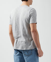 Heather Grey Slub Jersey Crew Neck Tee - Men's Cotton Short Sleeve Tee by ATM Anthony Thomas Melillo