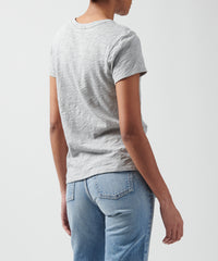 Heather Grey Slub Jersey Schoolboy Crew Neck Tee | Women's Cotton Short Sleeve Tee by ATM Anthony Thomas Melillo
