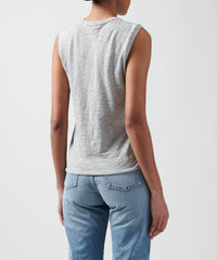 Heather Grey Slub Jersey Sleeveless Schoolboy Tee | Women's Tee by ATM Anthony Thomas Melillo