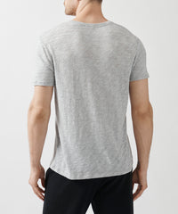 Heather Grey Slub Jersey V-Neck Tee | Men's Short Sleeve Tee by ATM Anthony Thomas Melillo