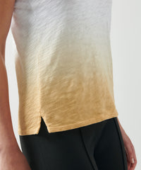 Hyacinth/ Talc/ Caramel Ombre Slub Jersey Schoolboy Crew Neck Tee | Women's Short Sleeve T-Shirt by ATM Anthony Thomas Melillo