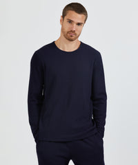 Ink Waffle Knit Long Sleeve Crew Neck Tee - Men's Tee by ATM Anthony Thomas Melillo